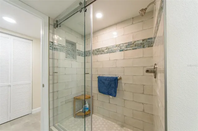 a bathroom with a shower