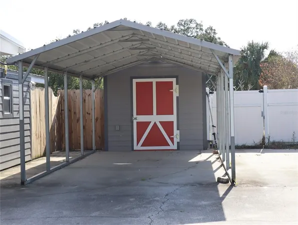 a back yard of the house