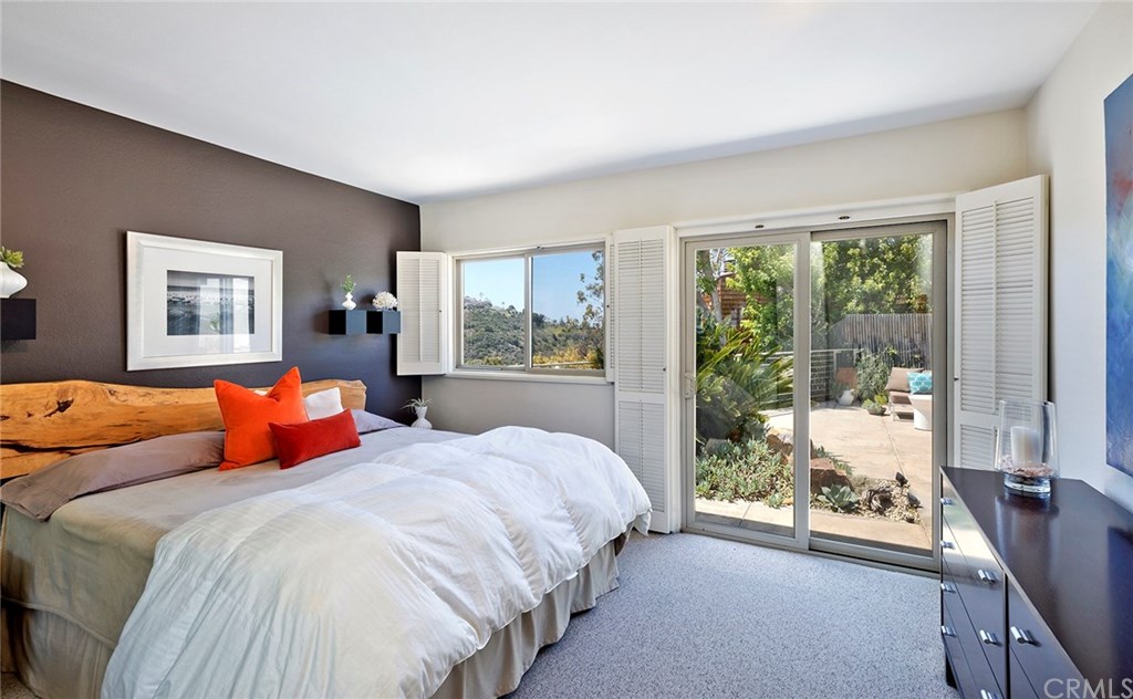 1450 Morningside Drive Laguna Beach, CA 92651 - Photo 23 of 33 Master Bedroom with access to rear patio and stunning views