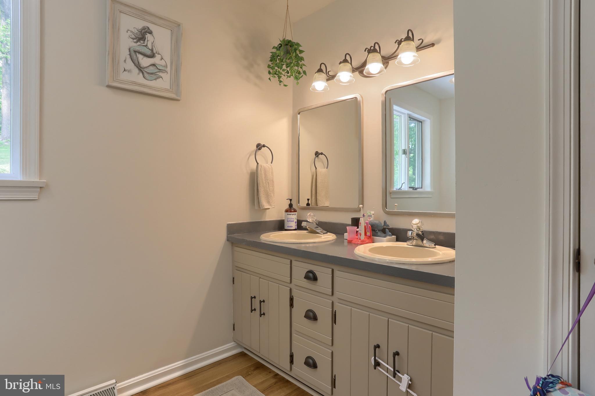 46 Gelsinger Road Reading, PA 19608 - Photo 35 of 50 a bathroom with a double vanity sink and a mirror