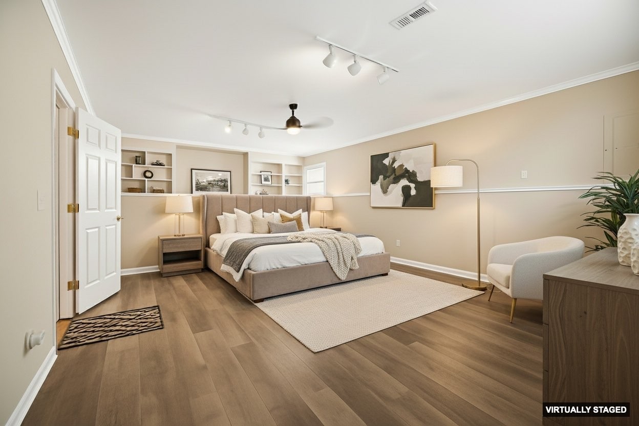 210 Winding Way Columbia, TN 38401 - Photo 13 of 28 a bedroom with a bed and wooden floor