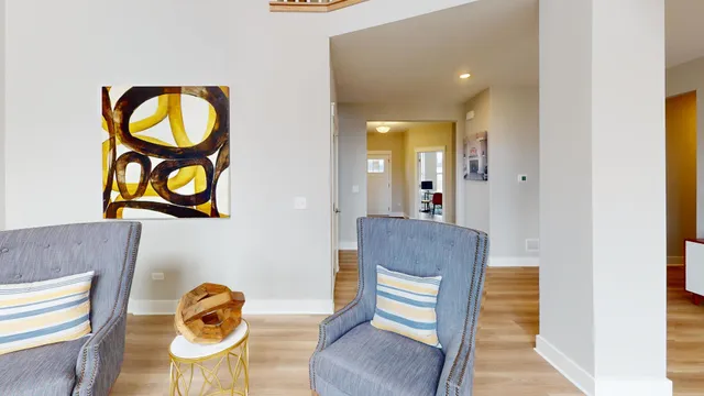 a view of entryway with wooden floor