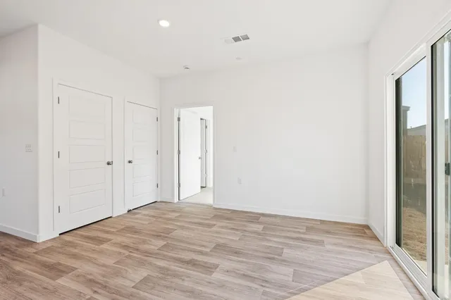 a view of a room with an empty space