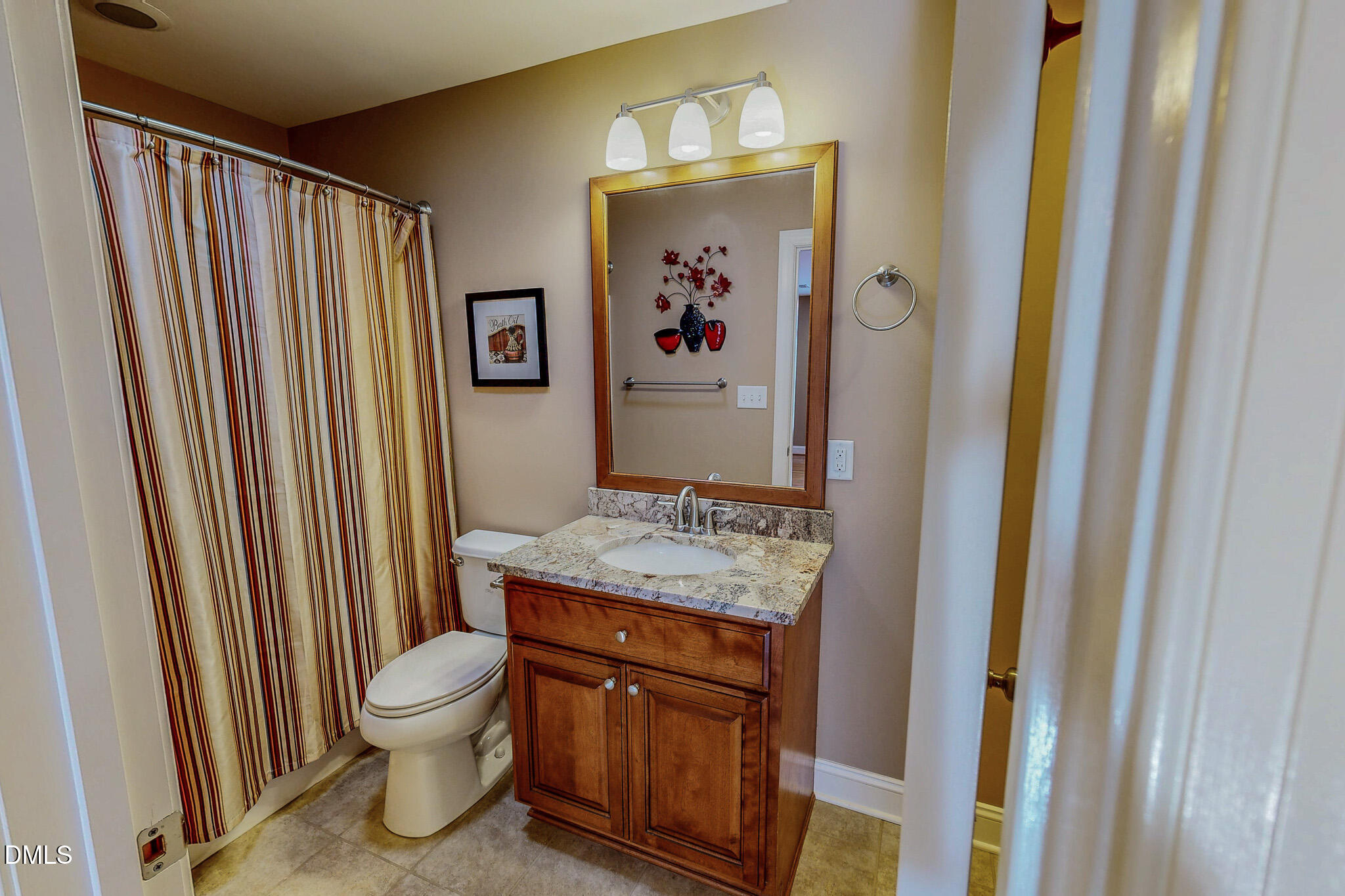 84 MacBeth Lane Roxboro, NC 27574 - Photo 59 of 64 a bathroom with a granite countertop sink and a mirror