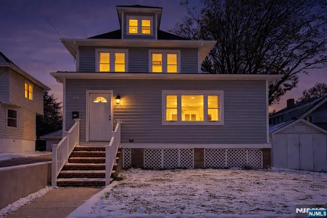 a view of a brick house with a door