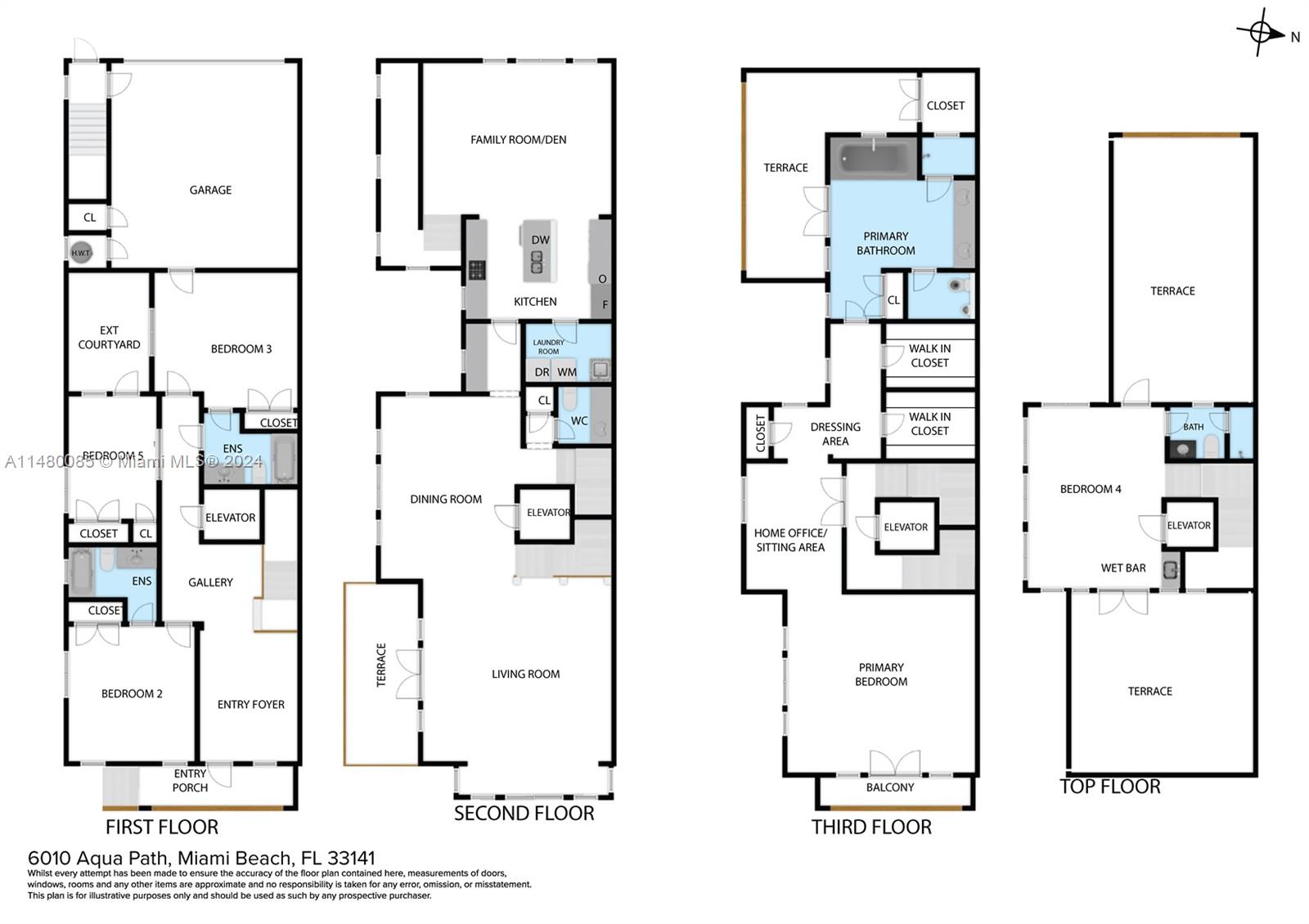 6010 Aqua Path Miami Beach, FL 33141 - Photo 25 of 65 a picture of a bathroom with mirror