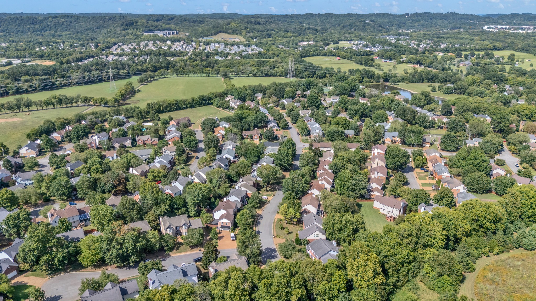 8169 Londonberry Road Nashville, TN 37221 - Photo 77 of 82 an aerial view of residential houses with outdoor space and trees