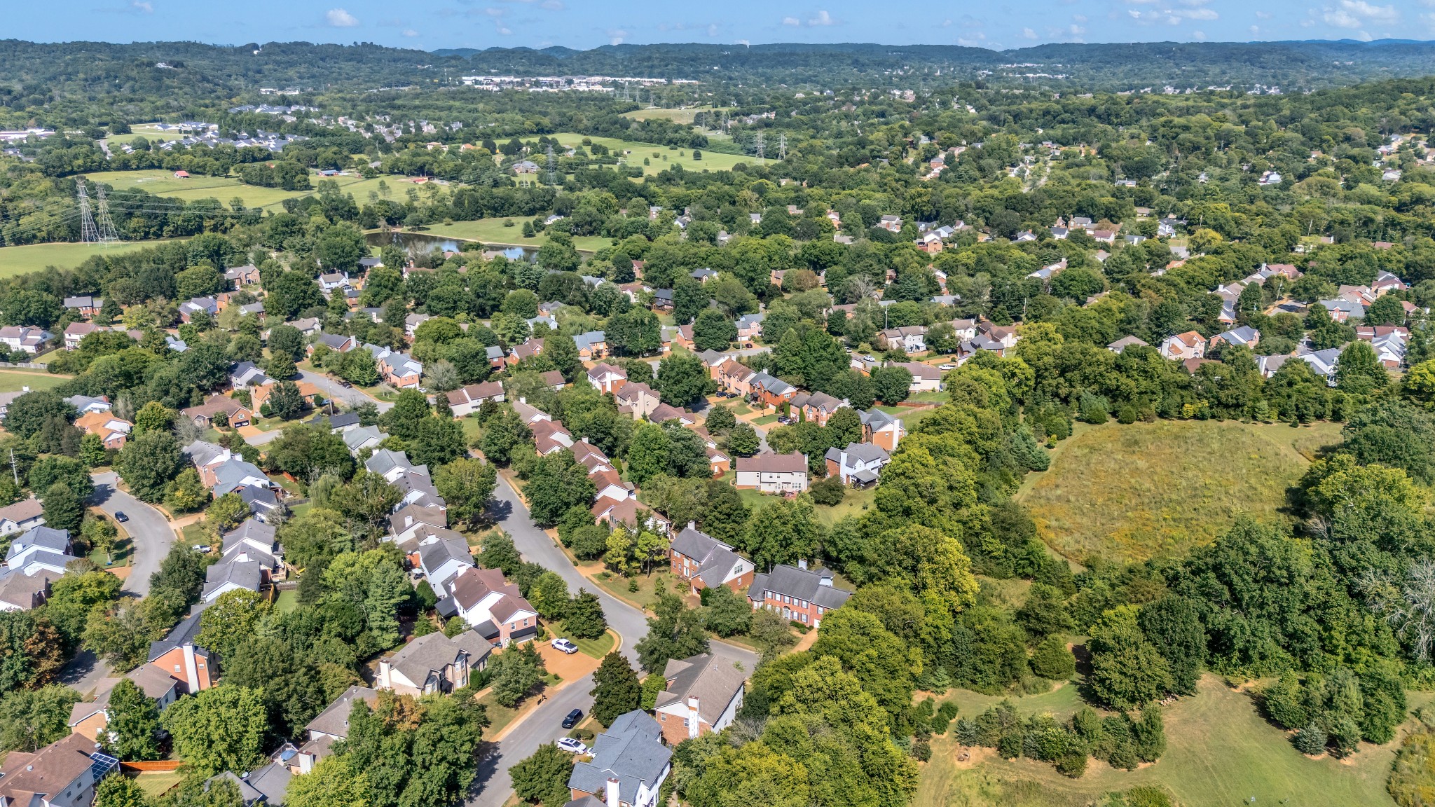 8169 Londonberry Road Nashville, TN 37221 - Photo 79 of 82 an aerial view of residential houses with outdoor space and trees