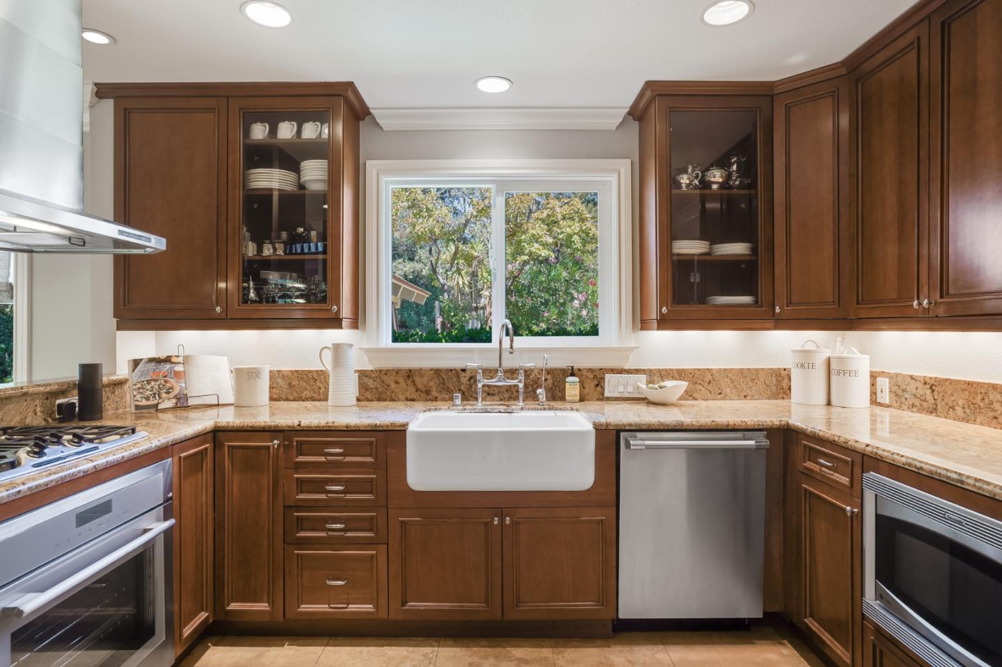 1990 Sharon Road Menlo Park, CA 94025 - Photo 13 of 40 a kitchen with a sink and cabinets