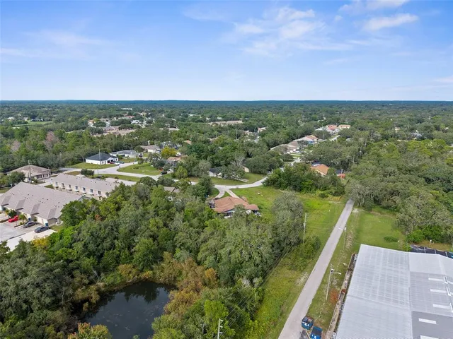 a view of a lake with houses