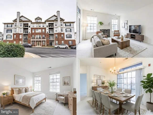 a living room with furniture kitchen view and a large window