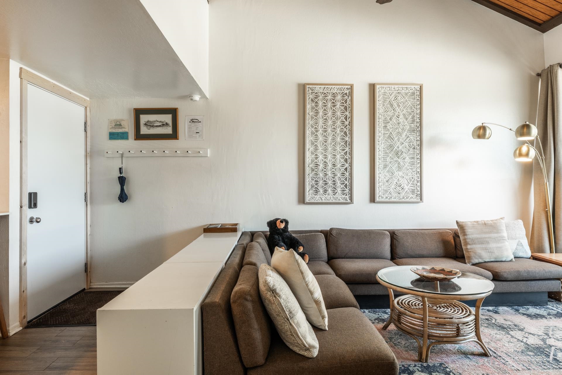 137 Laurel Mountain Road, Unit 227 Mammoth Lakes, CA 93546 - Photo 6 of 28 Living area with dark wood-type flooring