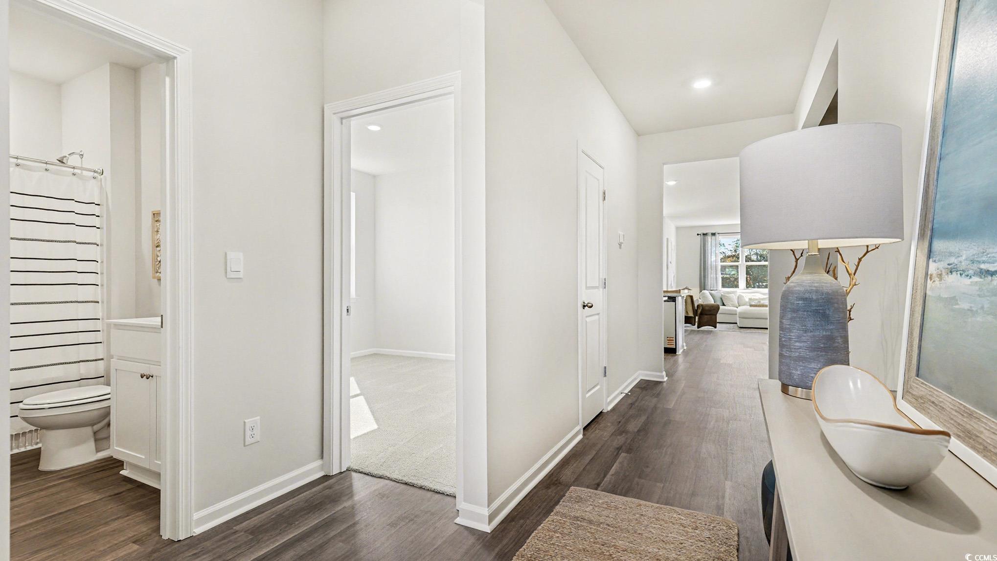 312 RookRoost Circle Conway, SC 29526 - Photo 3 of 29 Hall featuring dark wood finished floors and recessed lighting