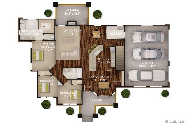 33015 Legacy Ridge Street Elizabeth, CO 80107 - Photo 2 of 2 an aerial view of a bathroom