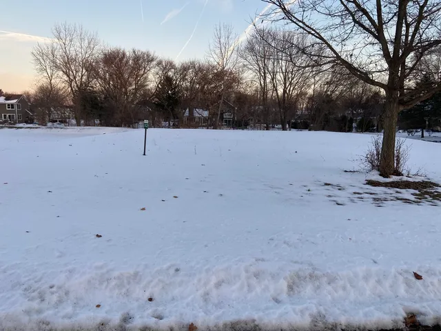 a view of a covered with snow in the background