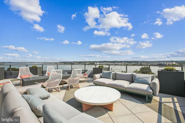a terrace with outdoor seating