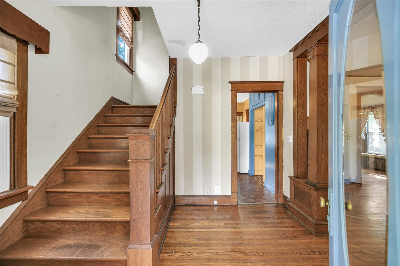 206 Illinois Street Mansfield, IL 61854 - Photo 40 of 74 a view of an entryway with wooden floor and door