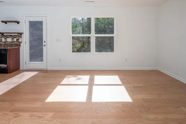 an empty room with a window