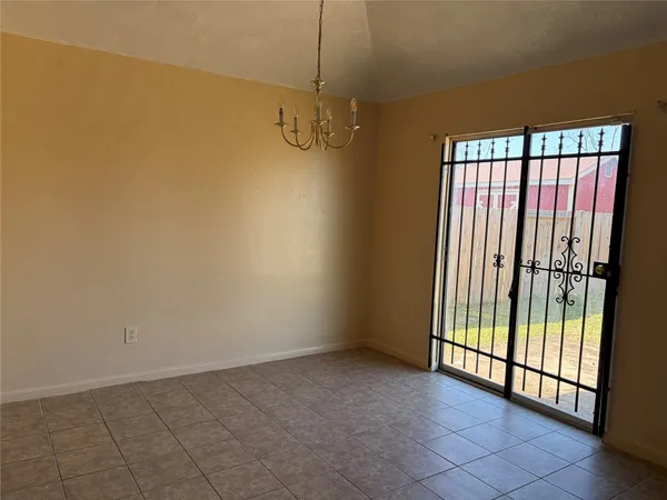 a view of a room with windows