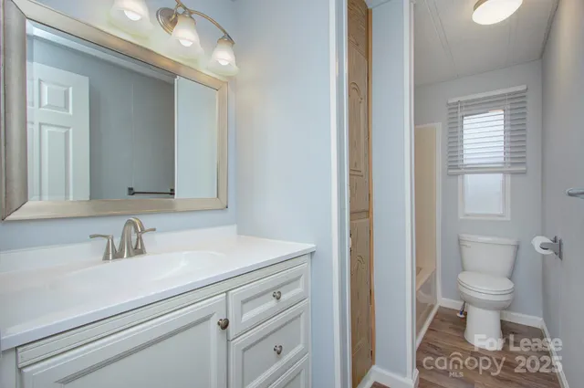a bathroom with a toilet a sink and a mirror