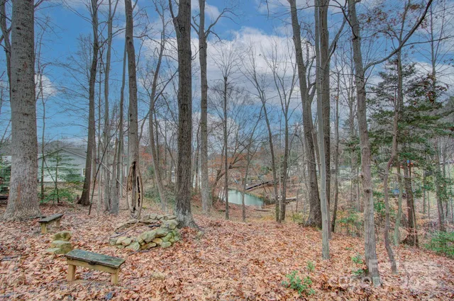 a backyard of a house with lots of green space
