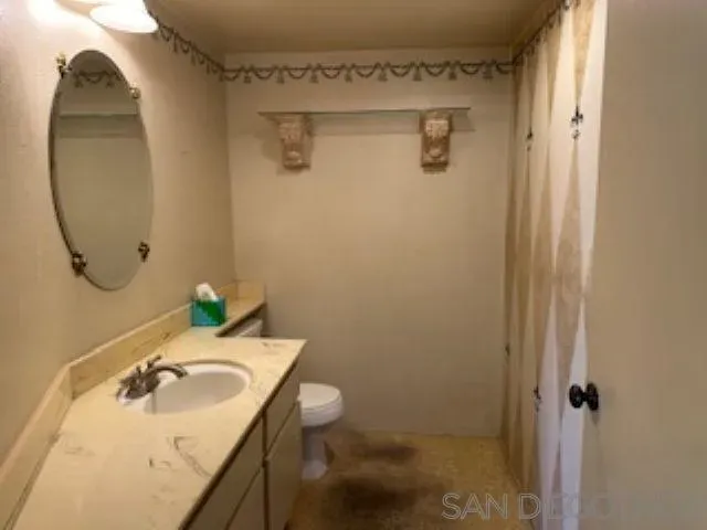 a bathroom with a sink toilet and vanity