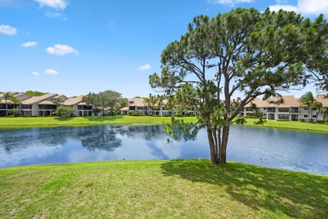 a view of a lake with houses