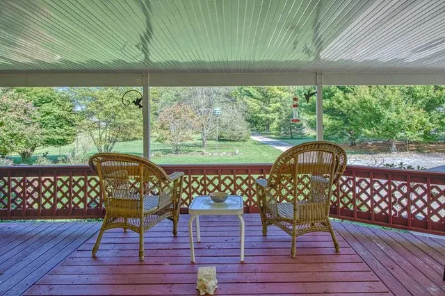 a outdoor view with a sitting space