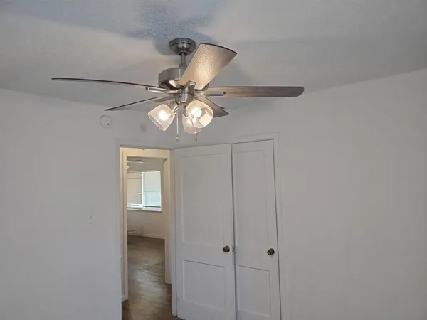 a view of an entryway with a chandelier