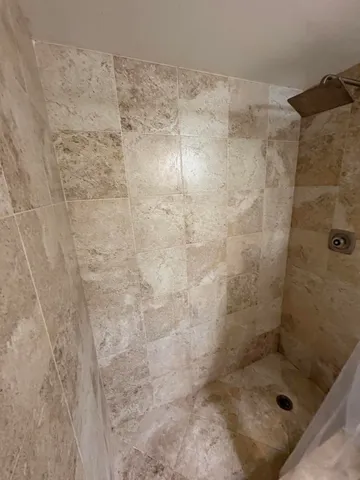 a bathroom with a shower