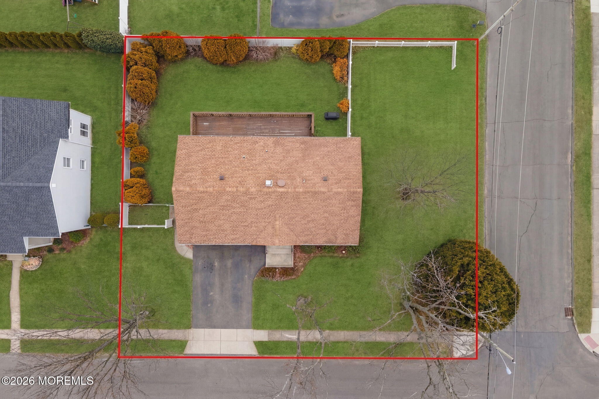 708 Auth Avenue Oakhurst, NJ 07755 - Photo 11 of 29 an aerial view of a house with a garden and swimming pool