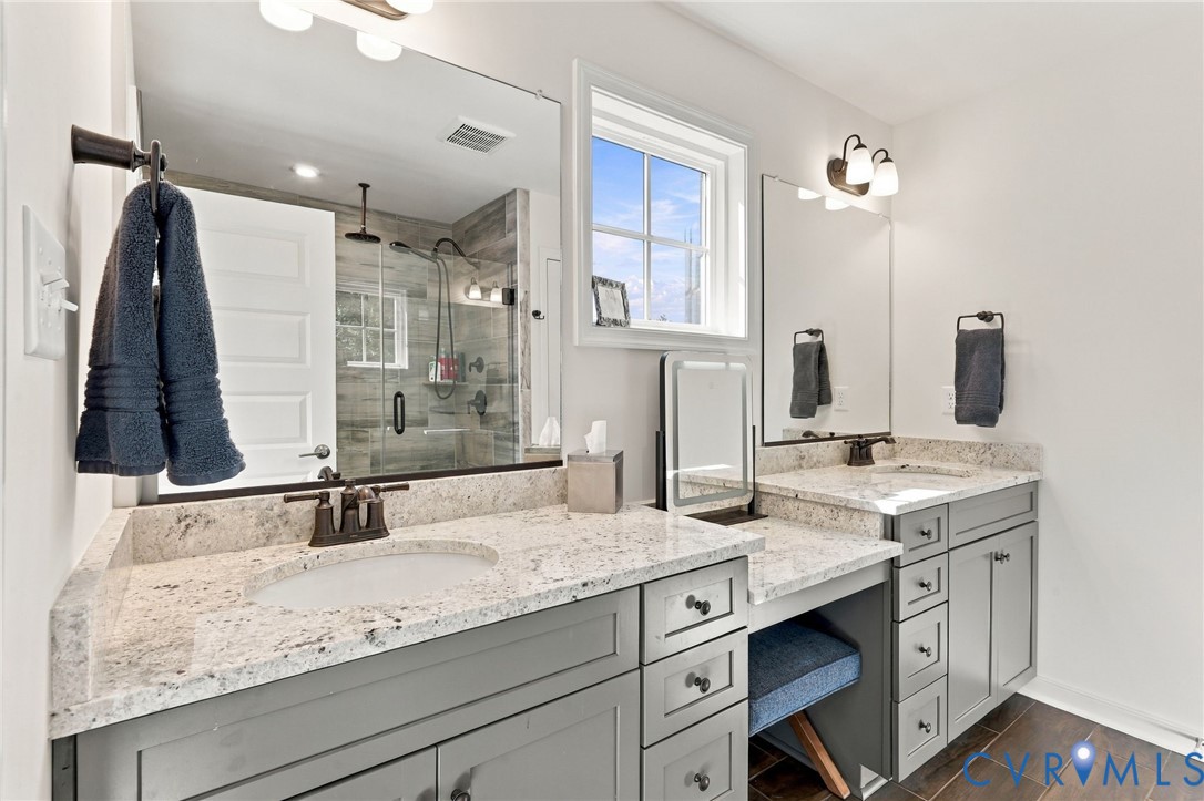 12824 Deep Wl Road Midlothian, VA 23112 - Photo 19 of 42 Dual vanities with integrated sinks, light-colored
