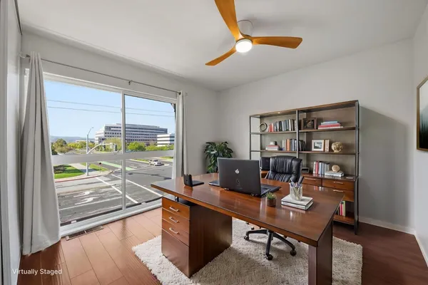 a work room with furniture
