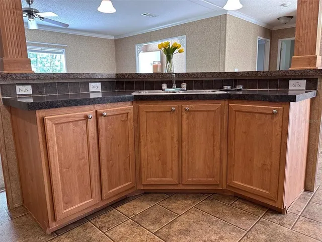 a view of a kitchen counter space