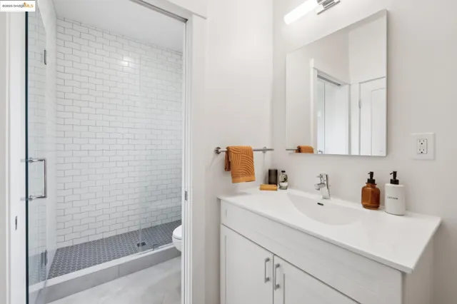 a bathroom with a sink and a shower