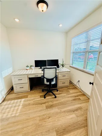 a living room with a window