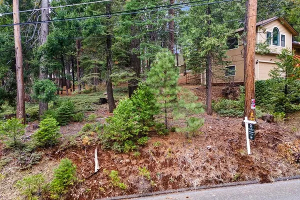 an aerial view of a house with a yard and greenery