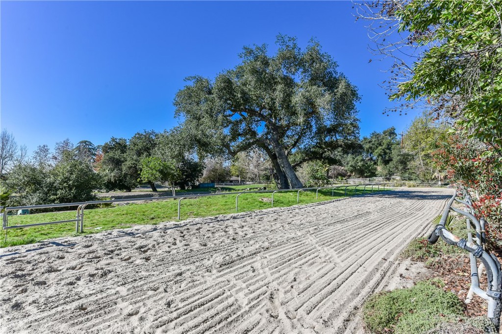 99 Bliss Canyon Road Bradbury, CA 91008 - Photo 21 of 49 a view of a park and trees with a wooden fence
