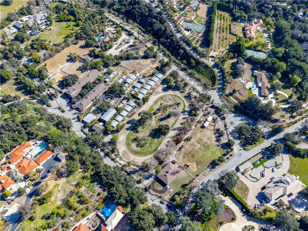 99 Bliss Canyon Road Bradbury, CA 91008 - Photo 46 of 49 an aerial view of a residential houses with street and trees