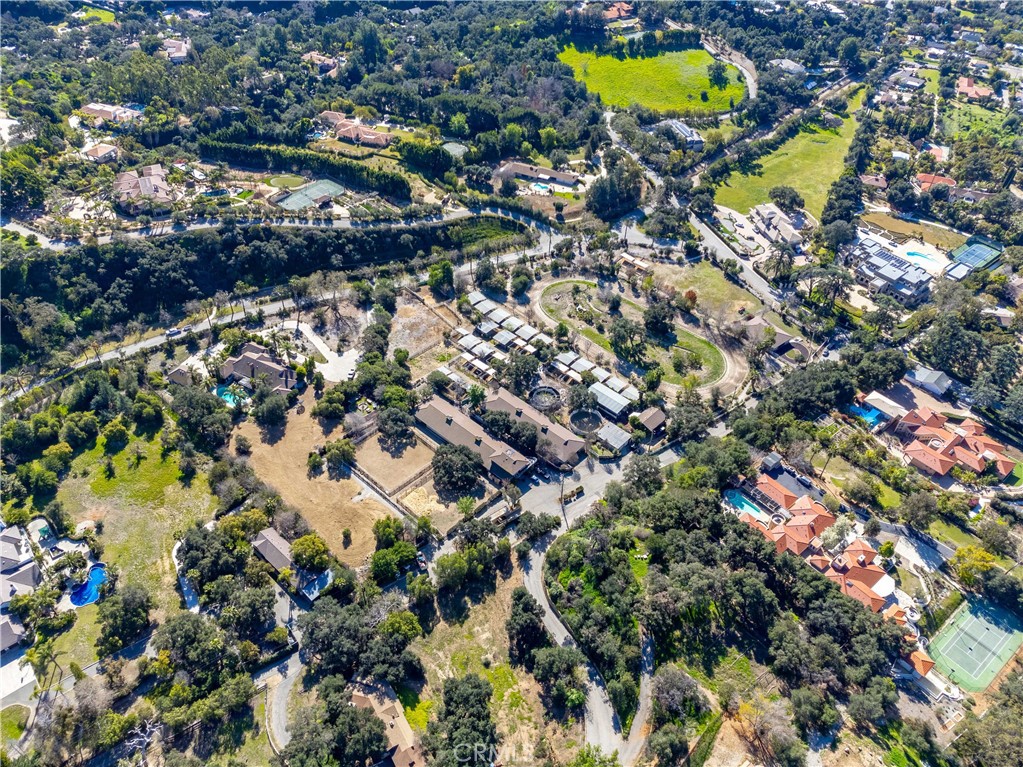 99 Bliss Canyon Road Bradbury, CA 91008 - Photo 48 of 49 an aerial view of residential houses with swimming pool and outdoor space