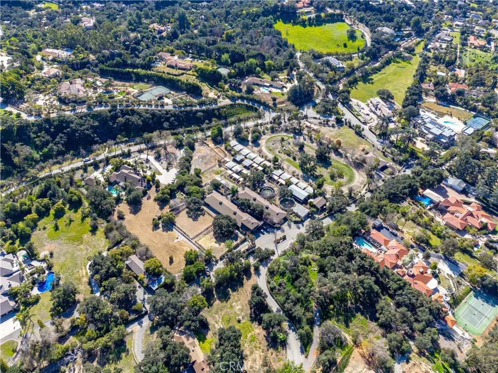 99 Bliss Canyon Road Bradbury, CA 91008 - Photo 49 of 49 an aerial view of residential houses with swimming pool and outdoor space