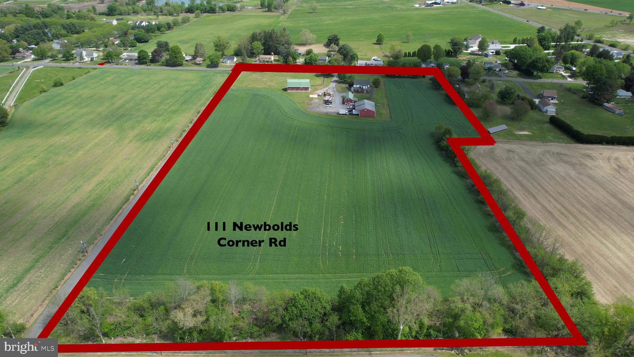 111 Newbolds Corner Road Southampton, NJ 08088 - Photo 80 of 96 Aerial View Parcel Outlined