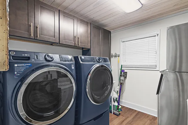 with a living room with furniture and a fireplace