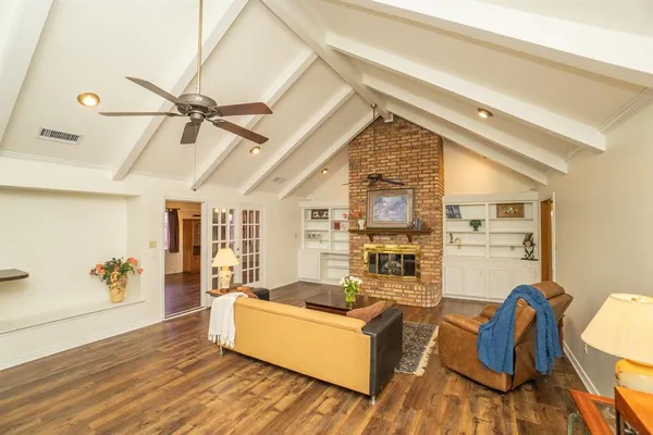 a living room with furniture