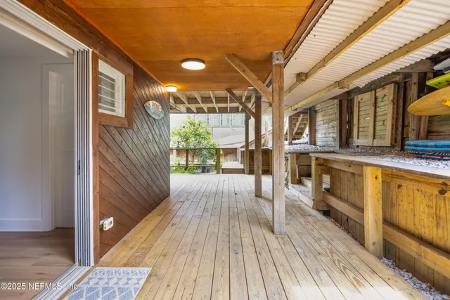a view of a house with wooden floor