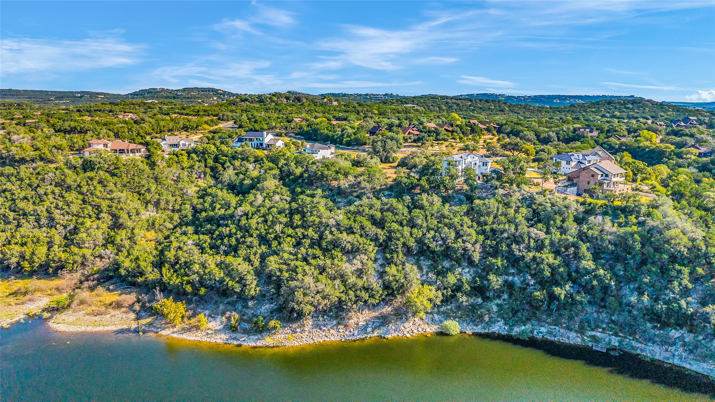 Aerial overview of property's location from water.