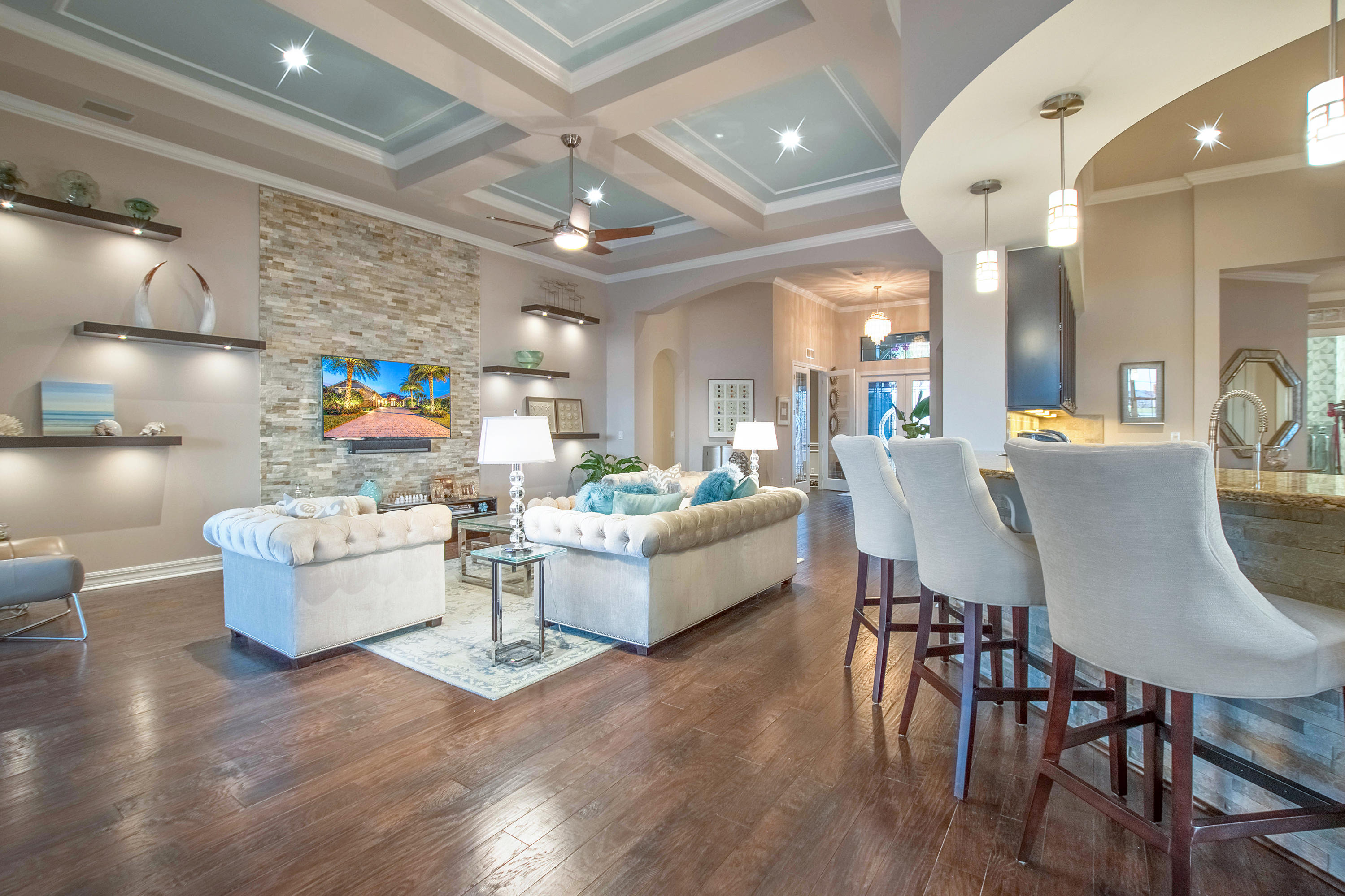 10817 Pisa Road Wellington, FL 33414 - Photo 5 of 30 Great Room w/Coffered Ceilings