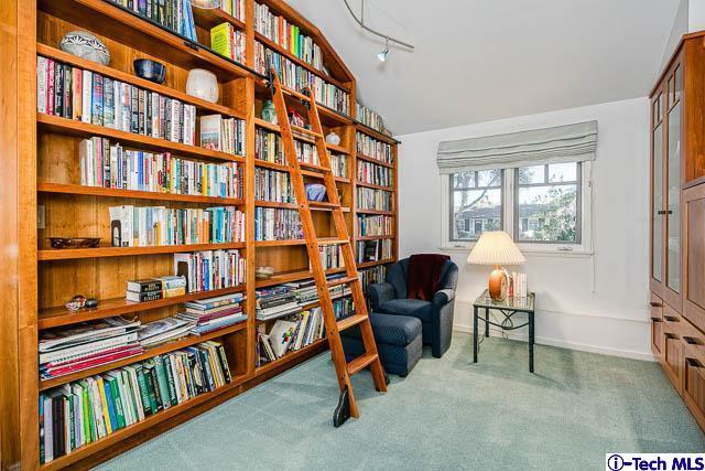 1270 Wynn Road Pasadena, CA 91107 - Photo 16 of 37 a view of a workspace with bookshelf