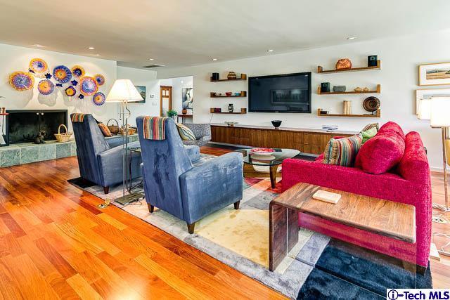 1270 Wynn Road Pasadena, CA 91107 - Photo 7 of 37 a living room with furniture fireplace and flat screen tv