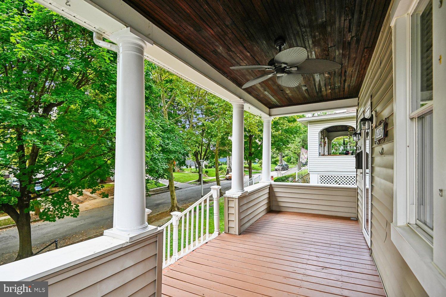 5306 Wendley Road Baltimore, MD 21229 - Photo 34 of 44 Front Porch. Note the Ceiling Fan